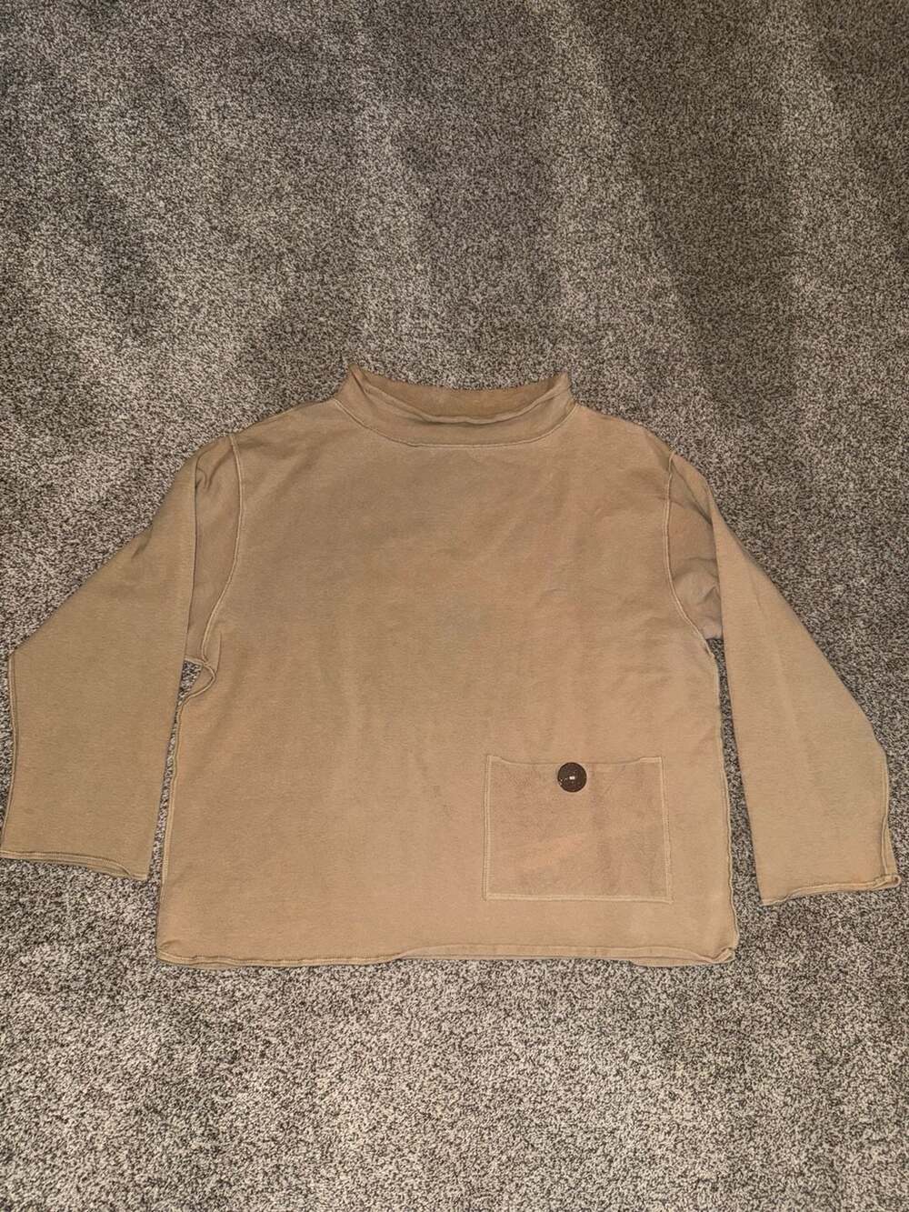 Neon Buddha Long Sleeve Mock Neck Top with Pocket